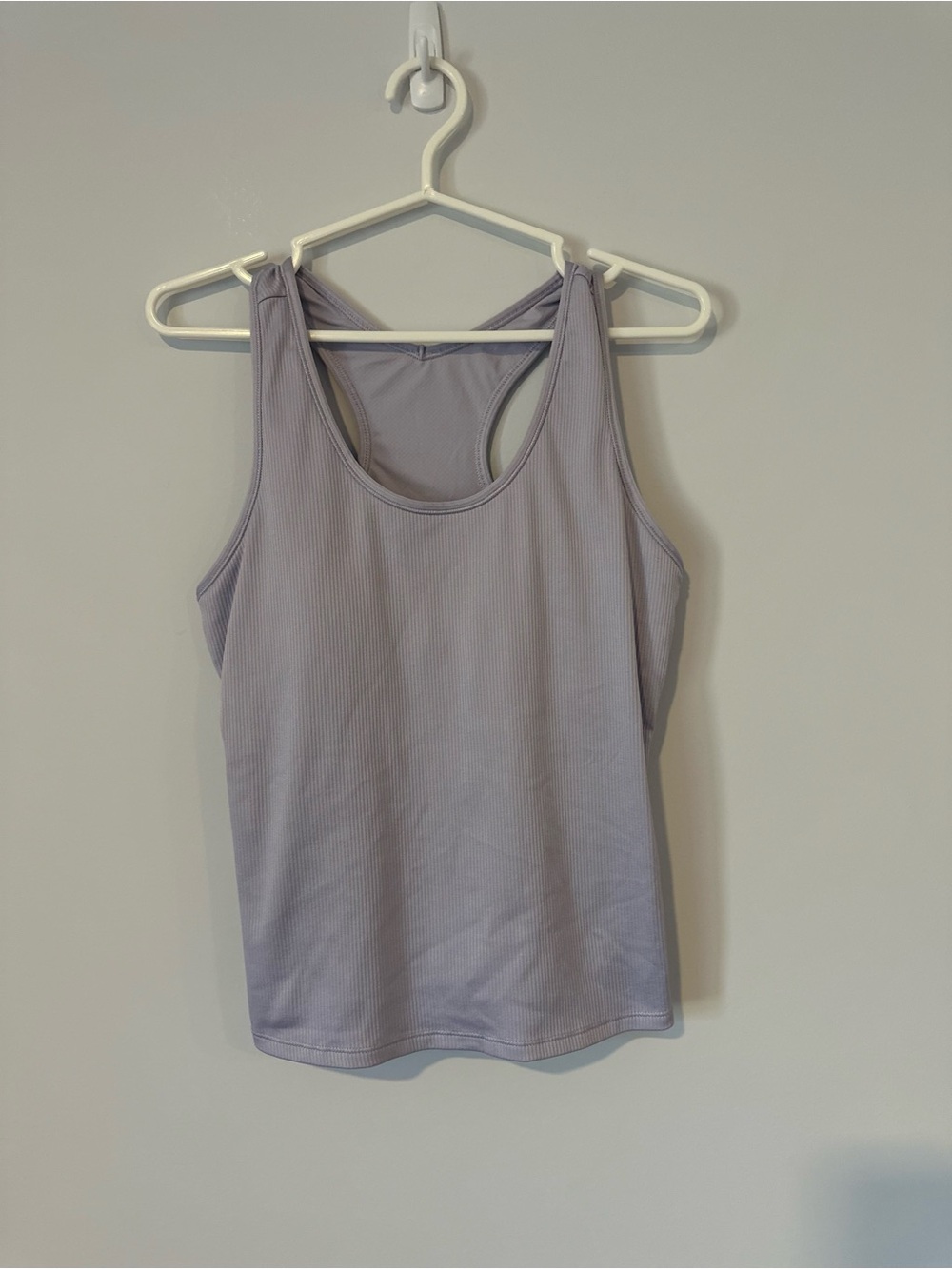 Athletic Works Ribbed Tank Top Medium Lavender Padded Built In Bra - Picture 2 of 8